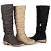 Brinley Co. Womens Heeled Faux Suede Secret Pocket Boots