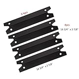 Hongso PPG311 (4-pack) BBQ Gas Grill Porcelain Steel Heat Plate, Heat Shield, Heat Tent, Burner Cover, Vaporizor Bar, and Flavorizer Bar for Brinkmann, Charmglow Models Grills, 600-7100-0, BMHP1