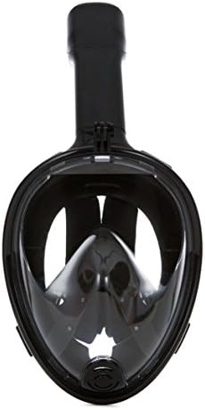 Mask-Full Face Design Seaview 180° View with Anti-fog and Anti-leak Technology-Cutting-edge Easy Breathing Design for Adults and Youth-Innovative No-mouthpiece Tubeless Design black large