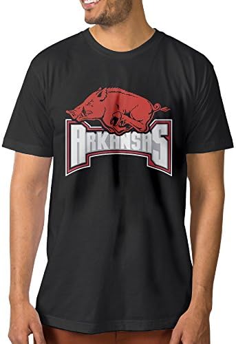 McBr Men's Tshirt - Fashion University Of Arkansas UARK UA Razorbacks Big Red Mascot Black Size S