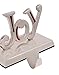 BIRDROCK HOME Joy Stocking Holder - Holiday Greetings Mantle Fireplace Topper - Decorative Christmas Stocking Holder - Stainless Steel
