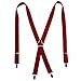 CTM Men's Elastic X-Back Suspenders with Brass Hardware