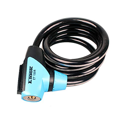 Bike Lock Portable Self Coiling Bicycle Cable Lock with Keys Waterproof Bicycle Cable Locks for Bike, Motorcycle, Door (Blue)