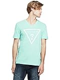 GUESS Factory Men's TAFT Logo V-Neck Metallic Short-Sleeve Tee