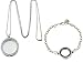 Buytra 2 Pack Living Memory Floating Charm Glass Locket Pendant Necklace Bracelet Set for Women Girls Jewelry Making, Silver