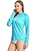 Baleaf Women's Surf UV Sun Protective Long Sleeve Rashguard UPF 50+ Blue Atoll Size L