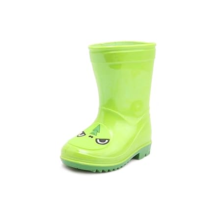 MLENR Kinder Regen Stiefel Jungen Mädchen Baby Gummischuhe süße Stiefel Rutschfeste Schuhe (Farbe : Grün, größe : 23)