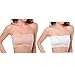 HOVEOX Women's Plus Size Padded Bandeau Strapless Bras Stretch Seamless Tube Top Bra (Large,White+Nude)