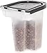 IRIS USA WeatherPro Airtight Pet Food Storage Container, Up to 6.5 lbs, Treat Box for Dog Cat and Bird Food, Keep Fresh, Translucent Body, Easy Clean Up, BPA free, Clear/Black