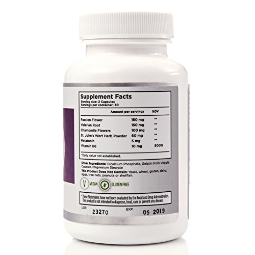 Natural Sleep Aid for Adults - With Melatonin 5mg, Valerian Root Extract, Passion Flower & More. For Deep, Restful Sleep