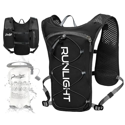 Runlight Running Vest for Men and Women, Adjustable Chest Straps, Hydration Vest with 1500ml Water Bottle