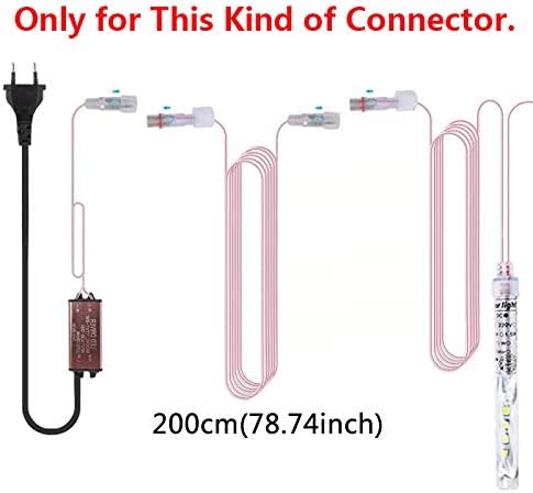 Vikdio 2M Connecting Cable Extension Cord for 50cm 30cm Meteor Shower Rain Lights Between Led Driver and Light Tubes (2Pack) - Image 3
