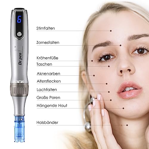 Dr. pen Ultima M8S Professional Microneedling Pen - Wireless Dermapen for Men and Women, Ideal for Beginners - with 7 Different Replacement Cartridges