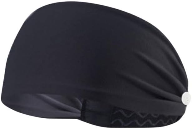 Tuuu Fashion Headbands with Buttons for Mask Holder, Hair Band for Sports to Quick Dry Sweat, Elastic Sweat Band Headband to Protect Ears