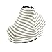 AMAZLINEN Universal Fit Multi-use Baby Car Seat Covers,Infant Car Seat Canopy,Nursing Covers,Stretchy Breathable 360° Coverage,Unisex Grey and White Stripe