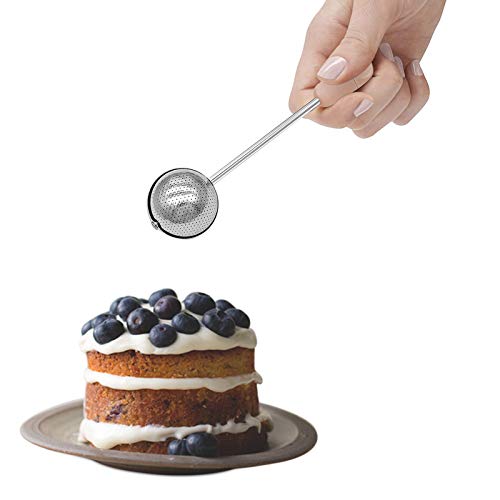 Flour or Powdered Sugar Baking Sifter, Spring Handle for Easy Operation, Baker’S Sugar Dusting Wand for Stick, Flour Spice (Pink)