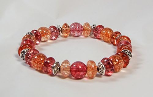 Cynthia Lynn "TURMALI PUNCH" Cherry Red and Orange Tourmaline Gemstone Silver Stretch Bracelet