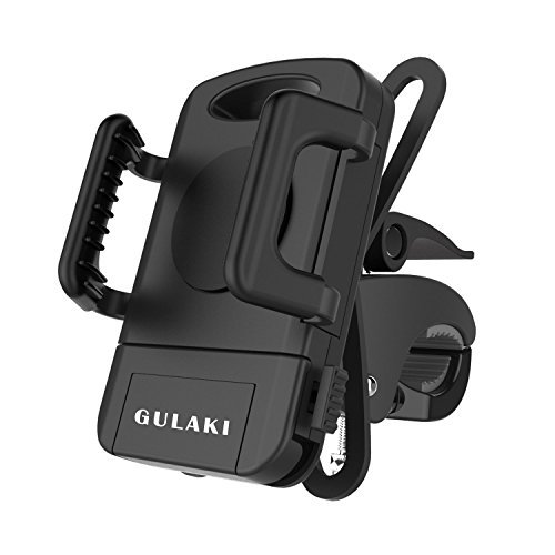 Bike Phone Mount Holder, GULAKI Universal Motorcycle Handlebar Mount,Cradle Clamp for iPhone 7/6 Plus/5/5S/5C/4/4S Samsung Galaxy S6/S5/NOTE 5/4 Motorola Droid RAZR HTC One X LG GPS Holder (Black)