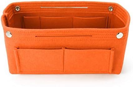 Guoyy Multifunction Handbag Organizer Purse Insert Bag Felt Fabric Storage Pouch Case (Orange)
