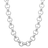 Solid 925 Sterling Silver 6mm Rolo Cable Link Italian Crafted Chain + Microfiber Jewelry Polishing Cloth