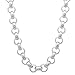 Solid 925 Sterling Silver 6mm Rolo Cable Link Italian Crafted Chain + Microfiber Jewelry Polishing Cloth