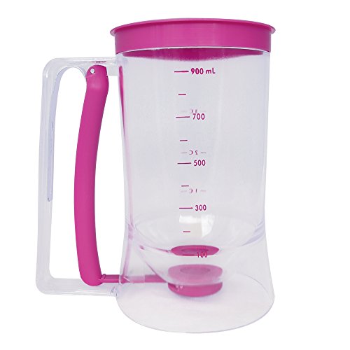 Homeries Pancake & Cupcake Batter Dispenser Tool With Measuring Label. Perfect for Pancakes, Cupcakes, Waffles, Muffin Mix, Crepes, Cakes, Cookies, Bonus Cupcake Plunger