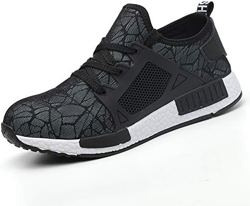 Getch Steel Toe Work Safety Shoes Mens Womens, PPTA Puncture Proof, Flyknit Lightweight Sport Sneakers, Non-Slip Casual Breathable Protection Footwear