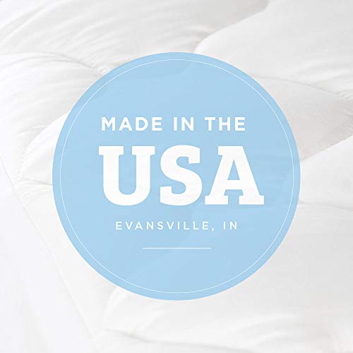 ExceptionalSheets Extra Plush and Extra Thick Mattress Pad with Fitted Skirt - Found in Marriott Hotels - Hypoallergenic - Proudly Made in The USA, Queen Size
