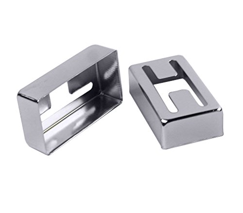 Timiy 2pcs Exquisite Durable Copper Material Electric Guitar Humbucker Pickup Cover with H-type Hole (Silver) - Thumbnail 2