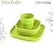 Get Fresh Bamboo Plates 4 pack, Bamboo Dinnerware, Bamboo Fiber dinnerware set, BPA Free (Multiple Colors), Bamboo Plates for Healthy Feeding