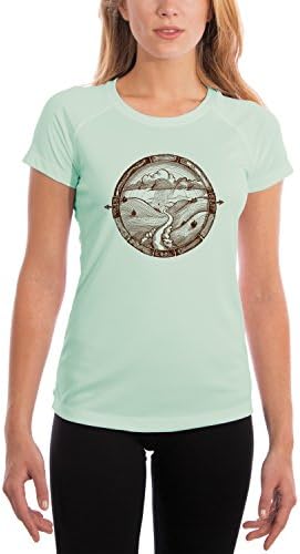 Meridian Line Land Of Oz - Brown Women's UPF 50+ UV/Sun Protection Short Sleeve T-Shirt Large Seagrass