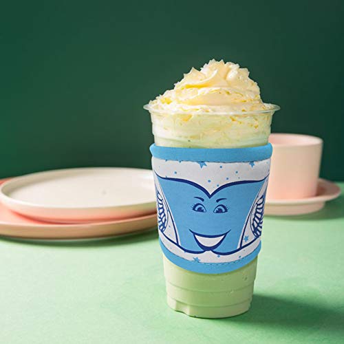 ABCKEY Insulated Cotton Reusable Cup Sleeves for Coffee Tea Cold Drinks,Cup Sleeves for Hot Drinks (Sky Blue)