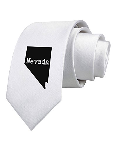 TooLoud Nevada - United States Shape Printed White Neck Tie