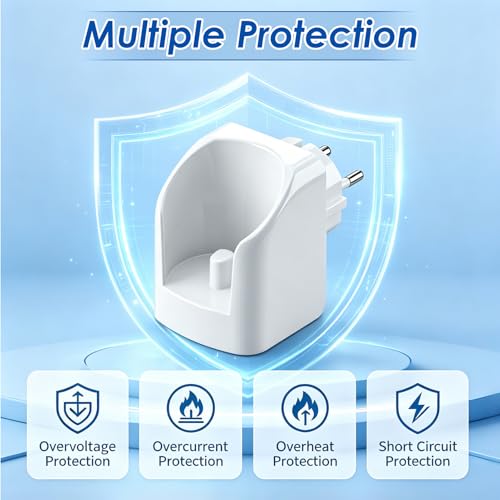 Cargador de Pared inalámbrico Blanco, Base de Carga EU para Cepillo eléctrico Compatible con Oral-B Braun, Vitality, Pro, Genius X, iO3, iO4, iO5, iO6, Cargador sin Cable