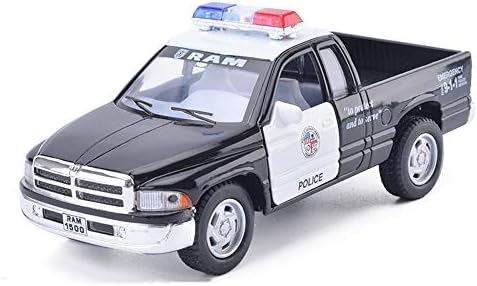 Ycco Police 1955 Black & White Chrevg Stepside Pickup 1/38 O Scale Diecast Tow Truck Idea for Kids Boys & Girls Easter boy gift