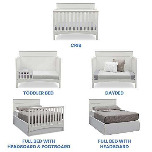 Delta Children Fancy 4-in-1 Convertible Baby Crib - Greenguard Gold Certified, Bianca White