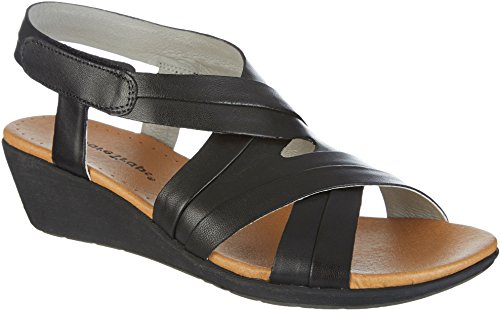 Women's Bare Traps, Mirabella Low Heel Wedge Sandals BLACK 7 M