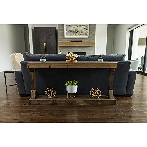 Del Hutson Designs Barb Large Console Table Solid Wood by Dark Walnut