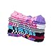 6 Pairs Non Skid Dress Socks Toddler Baby Girls Multicolored Pre Walking Socks Ankle Slippers Shoe Socks For 12-24 Months