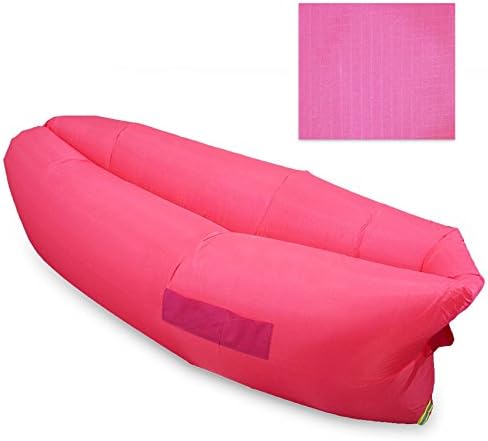 Inflatable Lounger Air Filled Balloon Furniture with Carry Bag. Inflates in Seconds. Hangout as Lounge Chair, Bean Bag, Air Hammock, Sofa, Couch, Kaisr Original Air Bag by SantisRR (Red)
