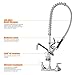 MSTJRY Commercial Sink Faucet with Pre-Rinse Sprayer Brass Constructed 8 Inch Center Wall Mount Kitchen Faucets with 12