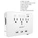 USB Wall Charger,Portable Wall Mount Outlet Plug with Dual USB Charging Ports and Quick Charger 3.0,3-Outlet Adapter,LED Sensor Night Light,2 Slide Out Phone Holders for Cellphone by ZONV