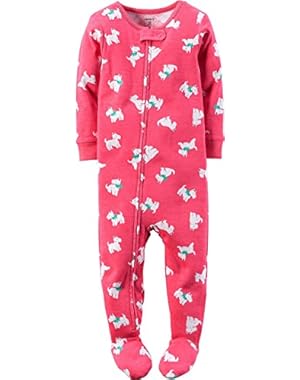 Baby-girls' Snug Fit Cotton Footed Sleeper Pajamas