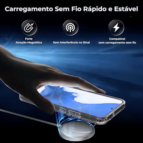 Capa para Samsung [Galaxy S25 FE] Capinha Slim Premium com [Proteção de Câmera] Magnetica Clear Case Transparente [Anti-Amarelamento], Compatível com MagSafe e Anti Impacto (6.7 Pol)