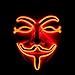 Emazing Lights Guy Fawkes for Vendetta Light Up Mask, Red
