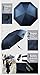 VILLASON UPF 40+Anti UV Auto Open/Close Windproof & Waterproof Compact Travel UmbrellaTriple FoldingSturdy Rain Repellant Canopy with Reflective StripsUltra slim and light (Black)