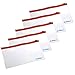 BCP 5pcs Clear Color PVC Plastic Soft Zipper Bill Bag, Pen Pouch Pen Bag, 7-1/2 x 4inches - Zipper Random Color