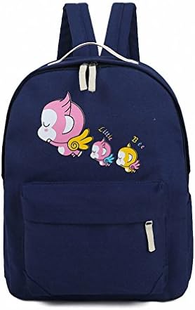 Women Canvas Backpacks Large School Bags for Girls Travel Mochilas Animal Cartoon Print Book Bag Blue