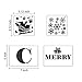 Christmas Stencils for Painting on Wood - 18 Pack Merry Christmas Sign Stencil Templates with Letters and Patterns, Reusable Plastic Stencils for Wood Burning & Wall Art