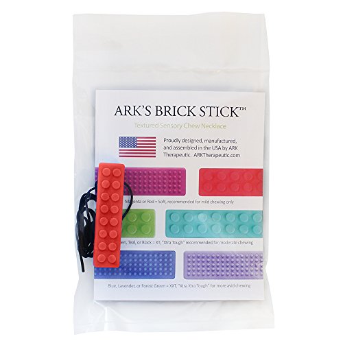 ARK's Brick Stick Textured Chew Necklace Made in the USA (Soft - for MILD chewing ONLY, please read description for more options) - Red - Thumbnail 5